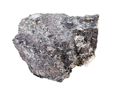 地质采集的自然矿物样本封存白色背景上隔离的原磁铁矿石图片
