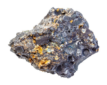 地质采集的自然矿物样本封闭式抽与白色背景隔绝的铁矿石岩希马提铁矿的皮索石磁铁岩与白色背景隔绝图片