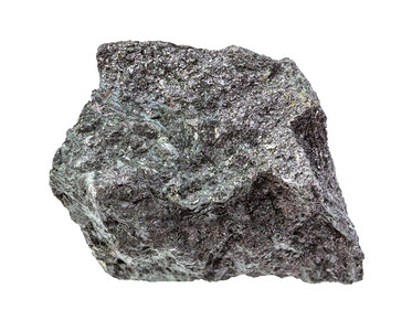 地质采集中自然矿物样本的封闭白色背景上隔离的磁铁矿石图片