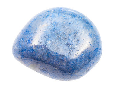 地质采集的天然矿物抽样白色背景上孤立的蓝色Aventurine宝石图片