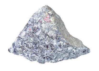 地质采集的自然矿物样本封存白色背景隔离的原StibniteAntimonite岩石块背景图片