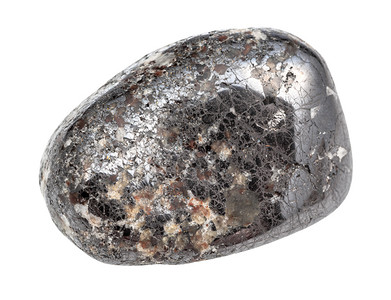 地质采集的天然矿物样本封存白色背景中分离的抛光磁石宝图片