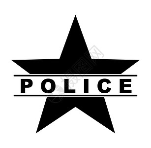 黑色的白警用恒星符号文字警察背景图片