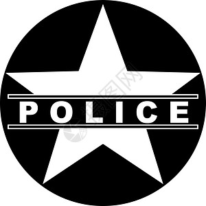 象征黑白警用恒星符号文字警察力量背景图片
