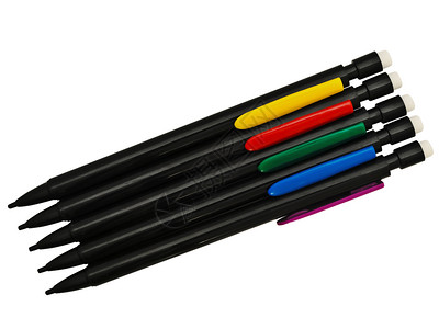 铅笔超过白背景上的黑机械粉笔白背景上的机械粉笔黑色背景图片