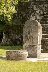 金字塔碑危地马拉蒂卡尔玛雅人废墟复杂Q地区金字石和灰复杂的背景图片