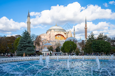 城市苏菲亚火鸡土耳其伊斯坦布尔圣索非亚大教堂地标图片