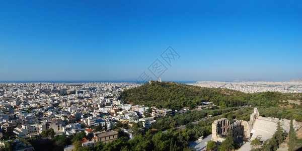 废墟建筑学雅典市古老中央全景观旅行图片