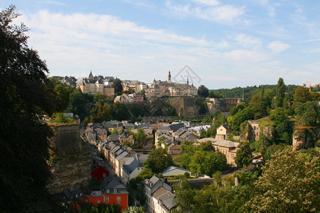 旅行卢森堡城欧洲全景图片