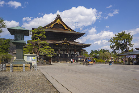 佛教徒城市日本人在长野的著名地方津治寺庙图片