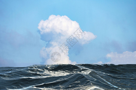 热带海浪大西洋云笼罩着海气候图片