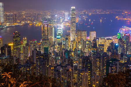 香港夜景城市风光图片