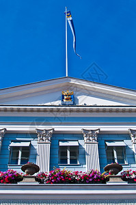 建造Kauppatori赫尔辛基市政厅赫尔辛基Townhall老的图片