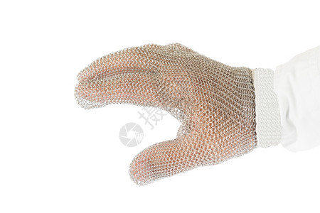 防锈的白底钢网状手套防切割安全男人图片