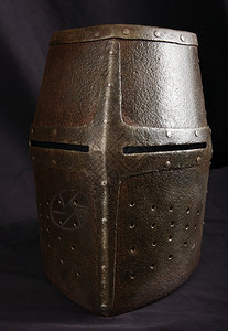 保护金属中世纪骑士的铁头盔非常重的战争背景图片
