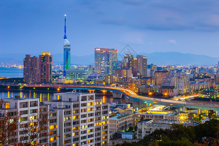 日本福冈夜景图片