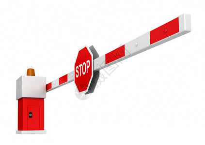 路阻截3d设置屏障在白色背景上隔离截停标志红色的图片