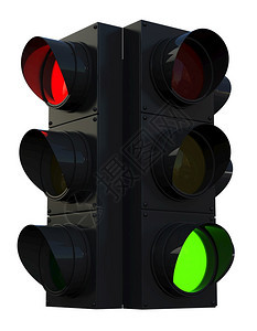 运输使成为3d将白色背景隔离的交通灯光转换成白色背景信号图片