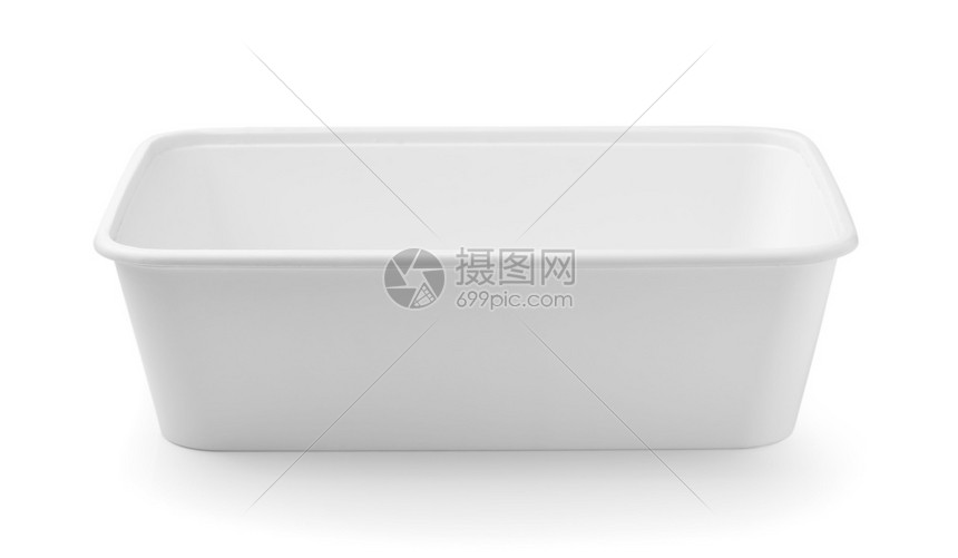 空的食物白底隔离塑料食品盒白色的图片