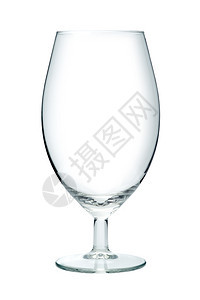 玻璃空啤酒杯以白色背景隔开的红酒杯图片