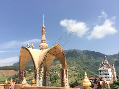 塔吸引力天空泰国的寺庙风景美观图片