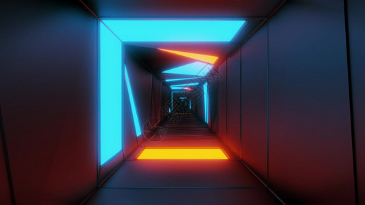 视觉的高度抽象设计隧道走廊与发光的图案3d插壁纸背景无边的视觉隧道渲染艺术高度抽象的设计隧道走廊与发光的图案插壁纸背景隧道运动蓝图片