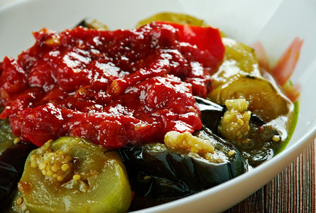 炙烤茄子BriamCypriot烹饪美食图片