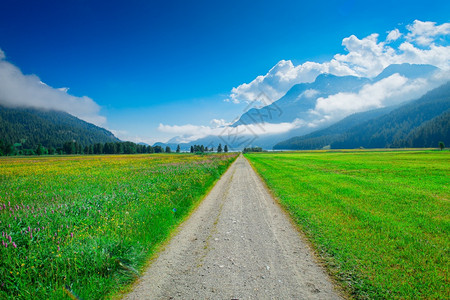 山间的美景和美丽道路图片