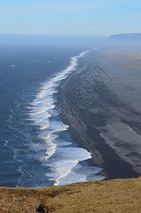 风景岩石冰岛维克美丽的海景岸图片