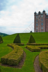 加洛韦历史苏格兰南部Drumlanrig城堡的Drumlanrig城堡部分老的图片