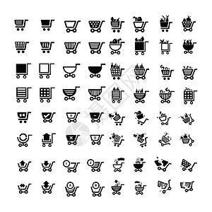购物车图标设计64项店铺篮子大车图片