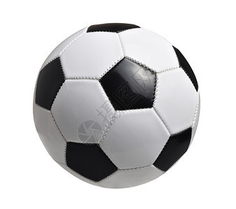 在白色背景上孤立的皮革足球象征团队圆形的图片