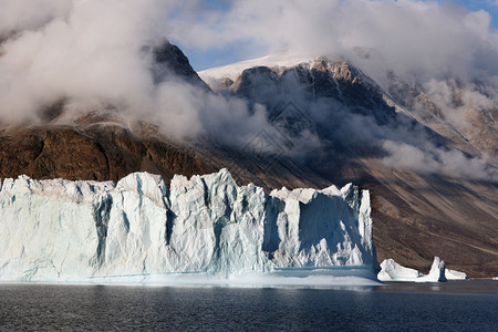 冷冻冰山荒野格陵兰岛东海岸的斯科尔比松图片