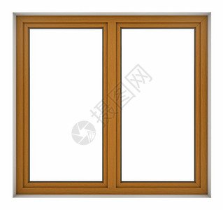 空白的屋3d分离在白色背景上的木制窗框户图片