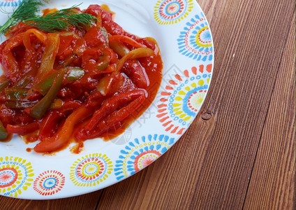 tchektchouka马格勒布西红柿和铃椒及辣食物马格里布谱图片