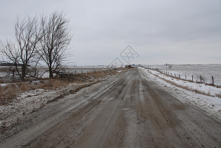 未铺砌乡村的冬天崎岖道路宅基地爱荷华灰色的图片