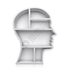 白色背景上孤立的头形状Head形状男解决方案插图图片