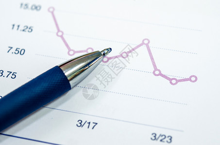 投资财务图表分析与笔统计数据办公室背景图片