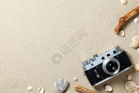 抽象的萨沙背景桑迪海滩纹理夏季概念用老旧的反向摄像头富劳卡照片图片