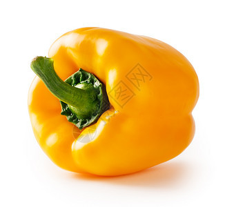 生产食物的黄甜辣椒白底色孤立的黄甜辣椒图片