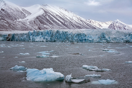 冰川融化的场景图片