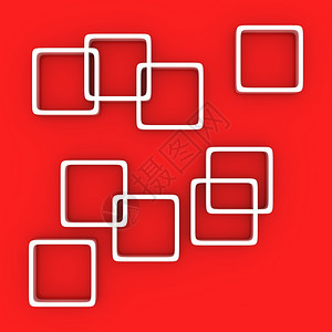 阿尔巴耶夫颜色红背景上的白方形象征图片