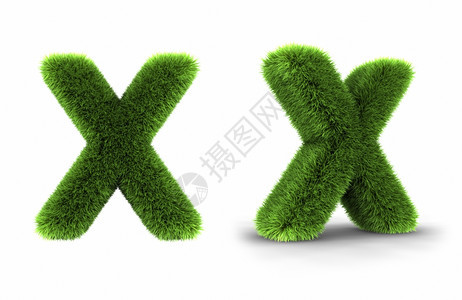 排版Grass字母x以白色背景隔开绿广告图片
