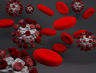 生病了CoronaVirus2019带血Covid193D渲染冠状原背景图片