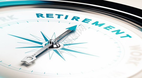 指点蓝色的退休一词针概念形象以说明退休规划的概念图象反映退休计划的概念图象卡片图片
