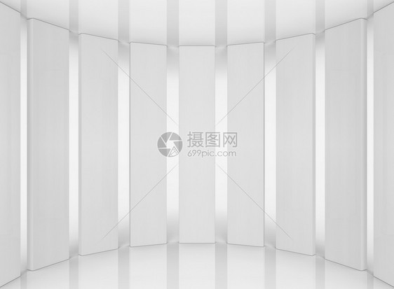 3d将灰色反射地板上的白长矩形条排成色长矩形条边界常设渲染图片