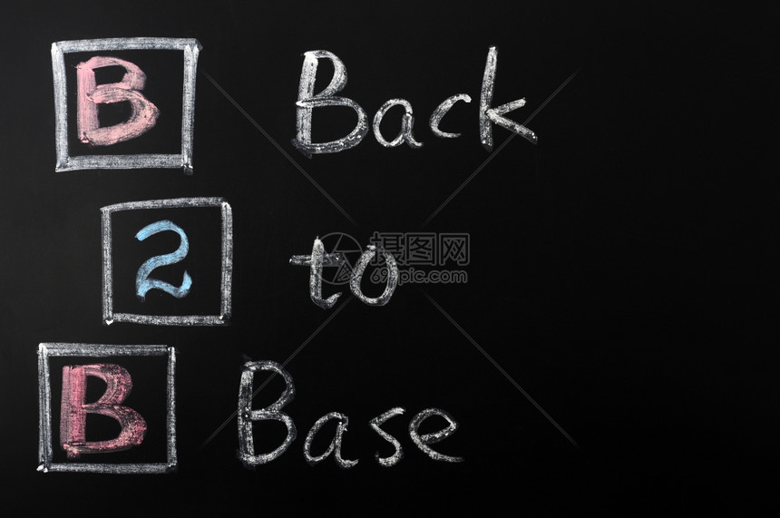 复制空间一种B2B的缩略语写在黑板上色的图片