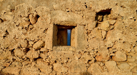 旅游窗户地标希腊雷瑟姆诺市Fortezza堡垒墙窗细节图片