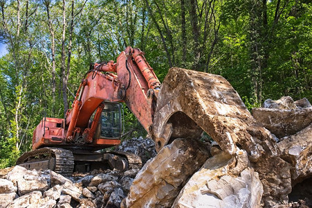反铲道路建筑工地挖掘机装载车器土壤图片