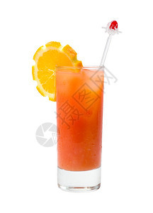 白色背景上孤立的橙色清亮鸡尾酒cloppingPath茶点浆果汁图片